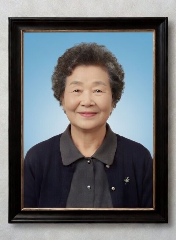 블루 배경 영정사진