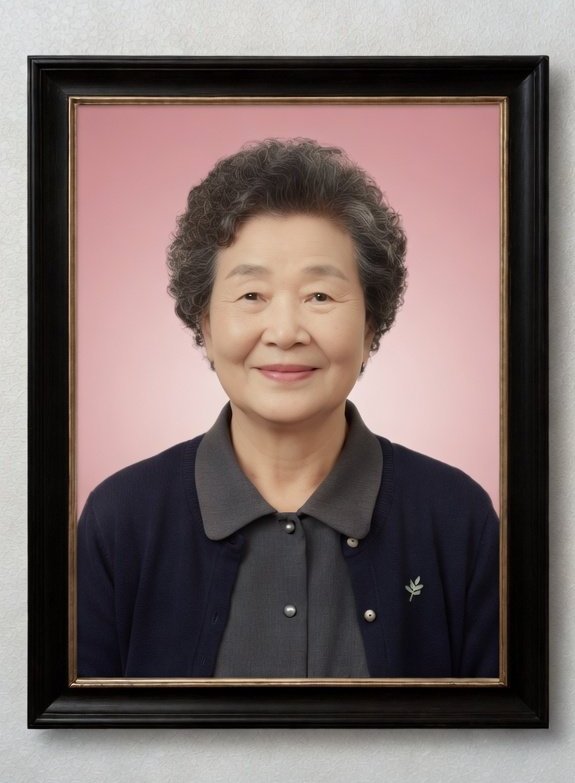 핑크 배경 영정사진